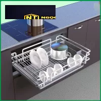 Kệ đựng bát đĩa đa năng oval hợp kim phủ nano
